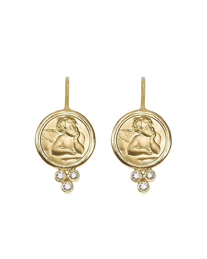 Temple St. Clair 18K Yellow Gold Angel Earrings with Diamonds Cover