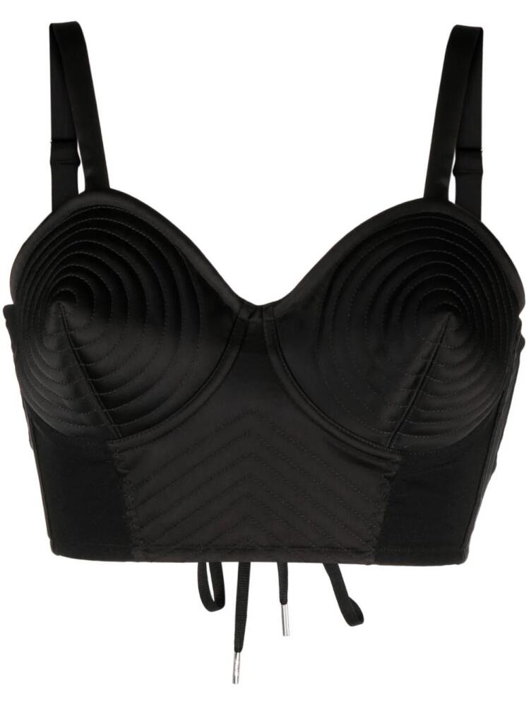 Jean Paul Gaultier x Lotta Volkova satin bra top - Black Cover