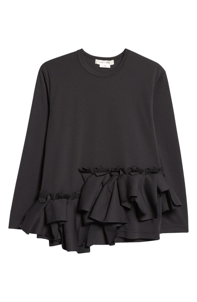 Comme des Garçons Asymmetric Ruffle Piqué T-Shirt in Black Cover