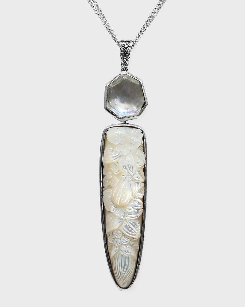 Stephen Dweck Crystal Quartz with Mother-of-Pearl Pendant Necklace Cover