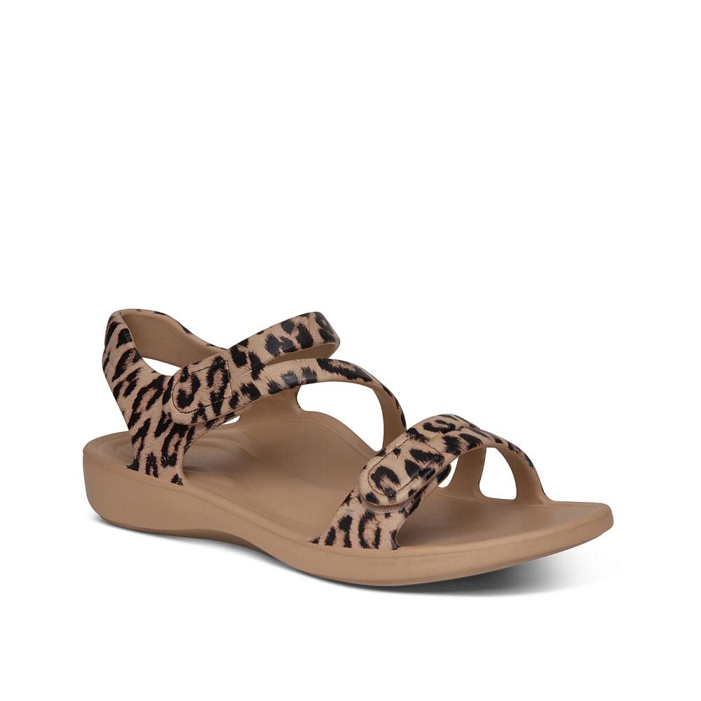 Aetrex Jillian Sport Sandal | Women's | Leopard Print Cover