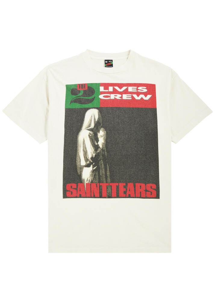 Saint Mxxxxxx Denim Tears Printed Cotton T-shirt - White Cover