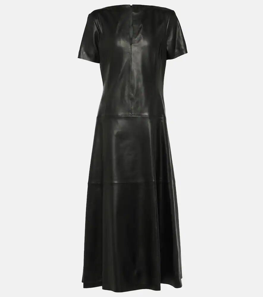 Dorothee Schumacher V-neck leather midi dress Cover