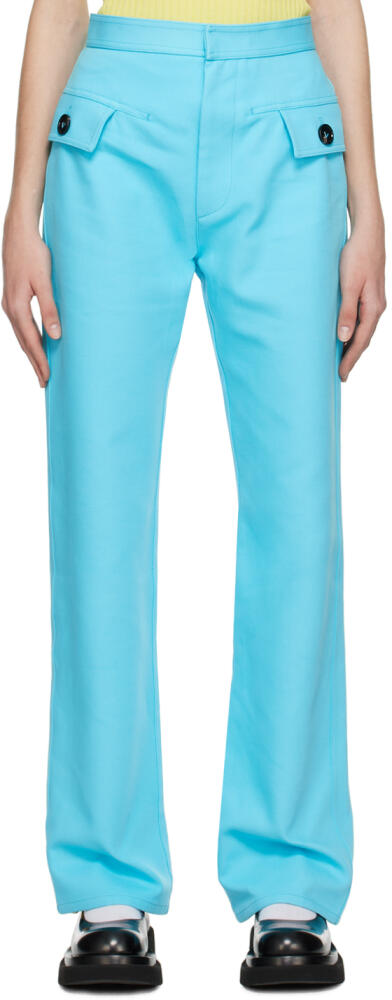 Bottega Veneta Blue Zip-Fly Trousers Cover