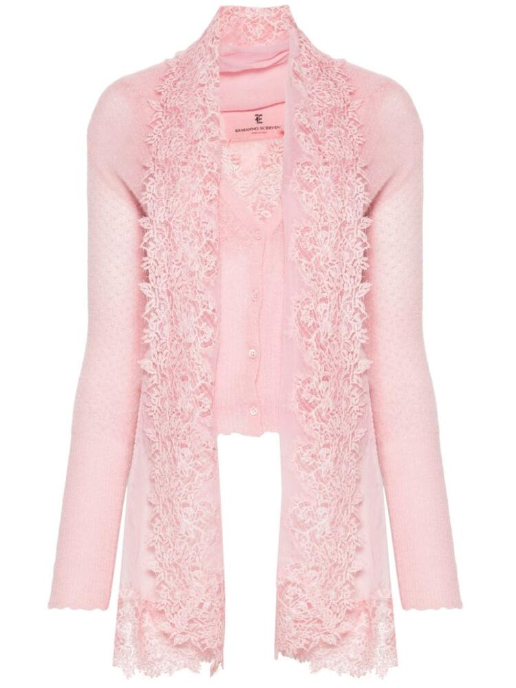 Ermanno Scervino lace-detail cardigan set - Pink Cover