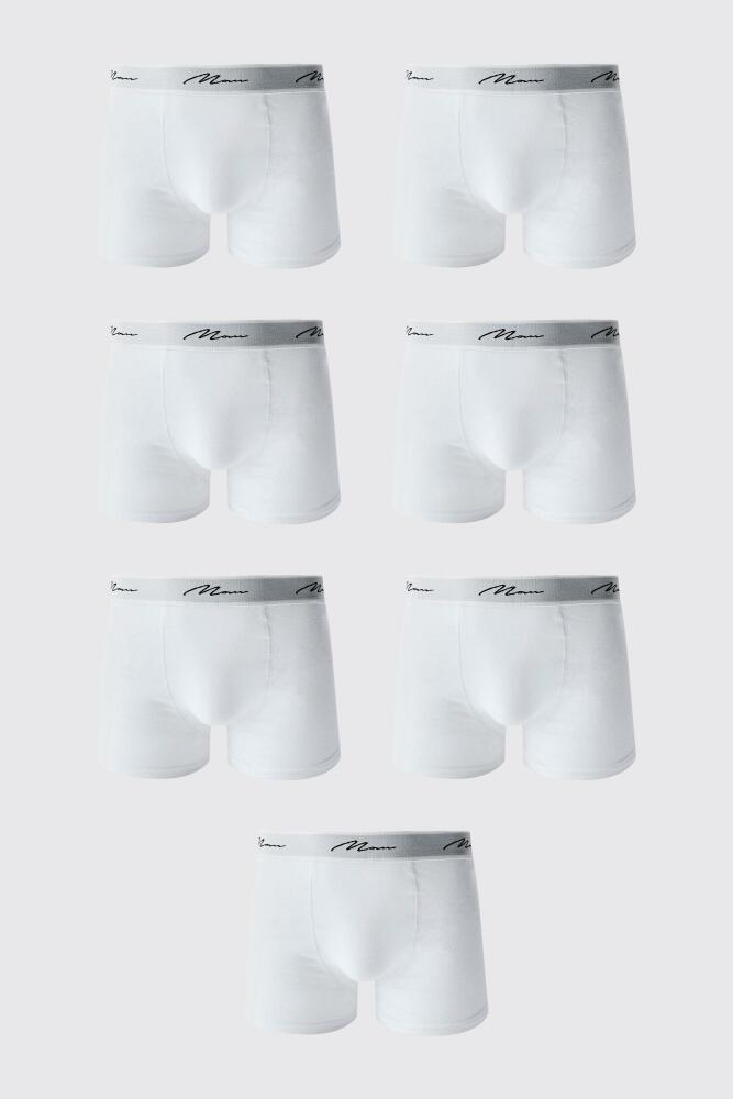 boohoo Mens 7 Pack Man Signature Trunks - White Cover