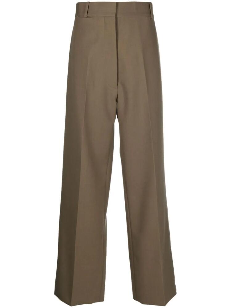 QUIRA pressed-crease wool tailored trousers - Brown Cover