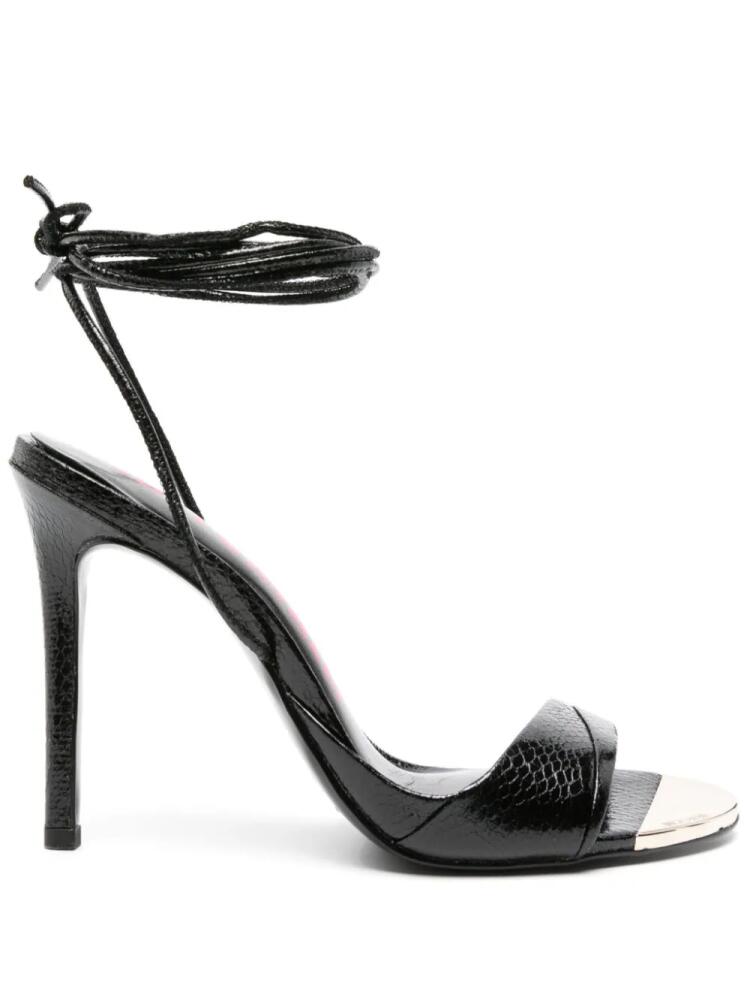 Just Cavalli 110mm snakeskin-effect sandals - Black Cover