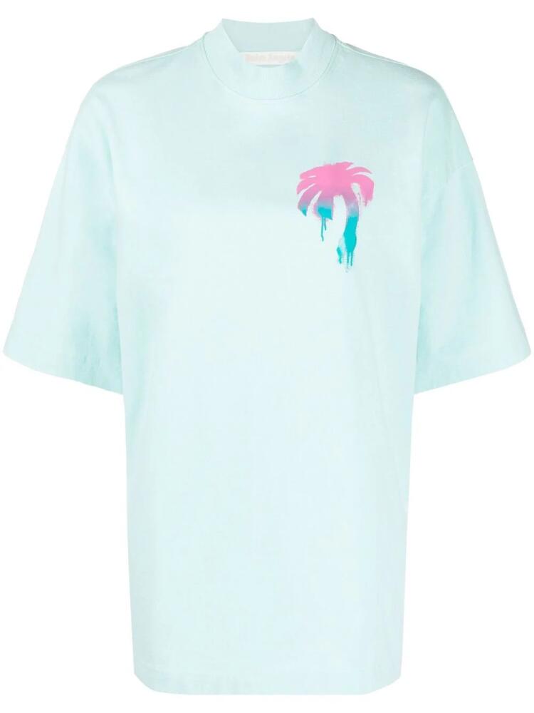 Palm Angels I Love PA-print T-shirt - Blue Cover