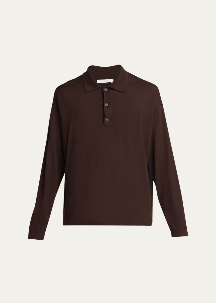 THE ROW Men's Djon Knit Polo Sweater Cover