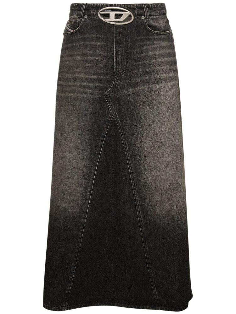 DIESEL De-pago Faded Denim Long Skirt Cover