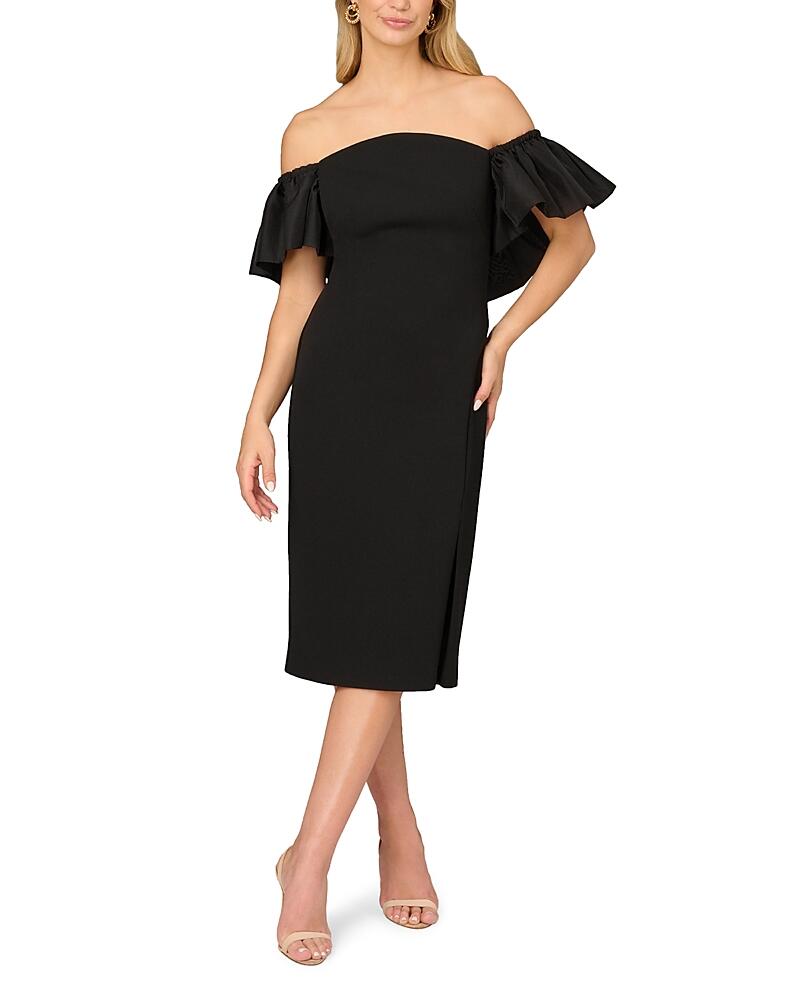 Aidan Mattox Combo Fabric Midi Dress Cover