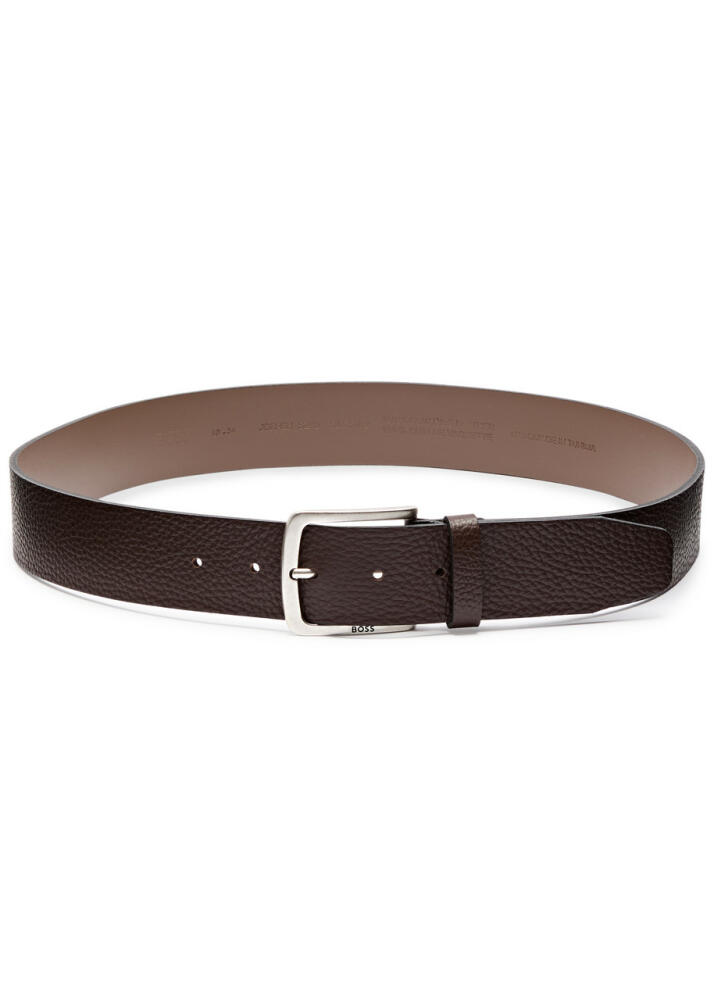 Boss Jor Grained Leather Belt - Brown Cover