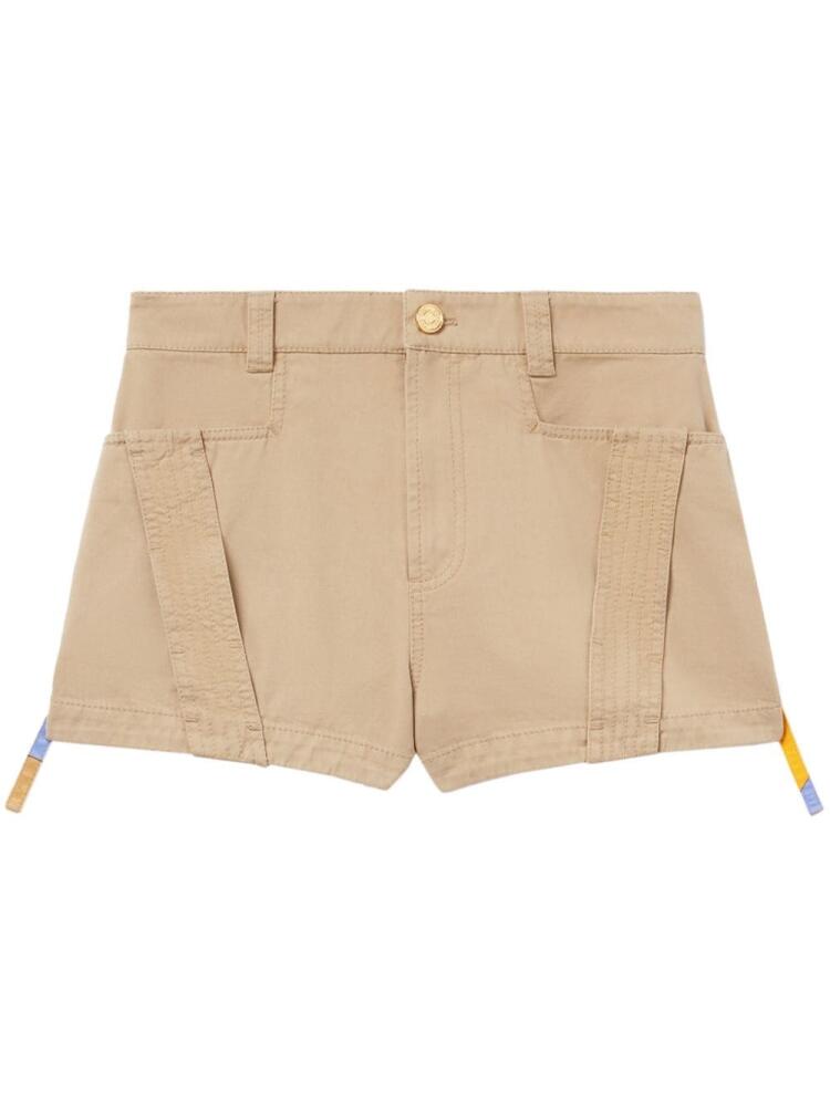 PUCCI Giardino-print trim cotton shorts - Neutrals Cover