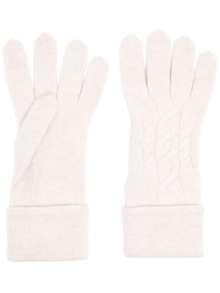 N.Peal Cable Cashmere Gloves - Neutrals Cover