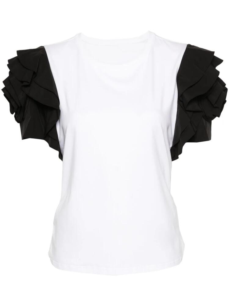 Edward Achour Paris contrasting-sleeve colourblock T-shirt - White Cover