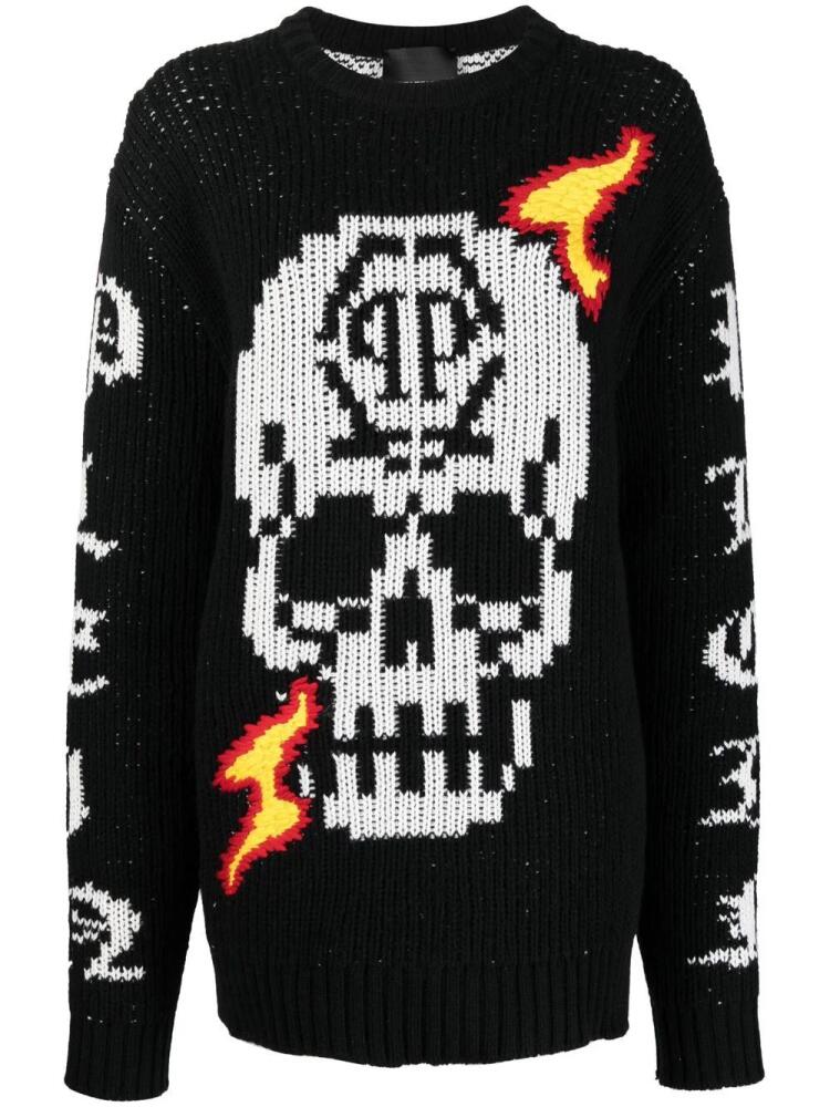 Philipp Plein Skull intarsia-knit jumper - Black Cover