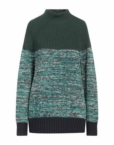 Diana Gallesi Woman Turtleneck Dark green Cotton, Acrylic Cover