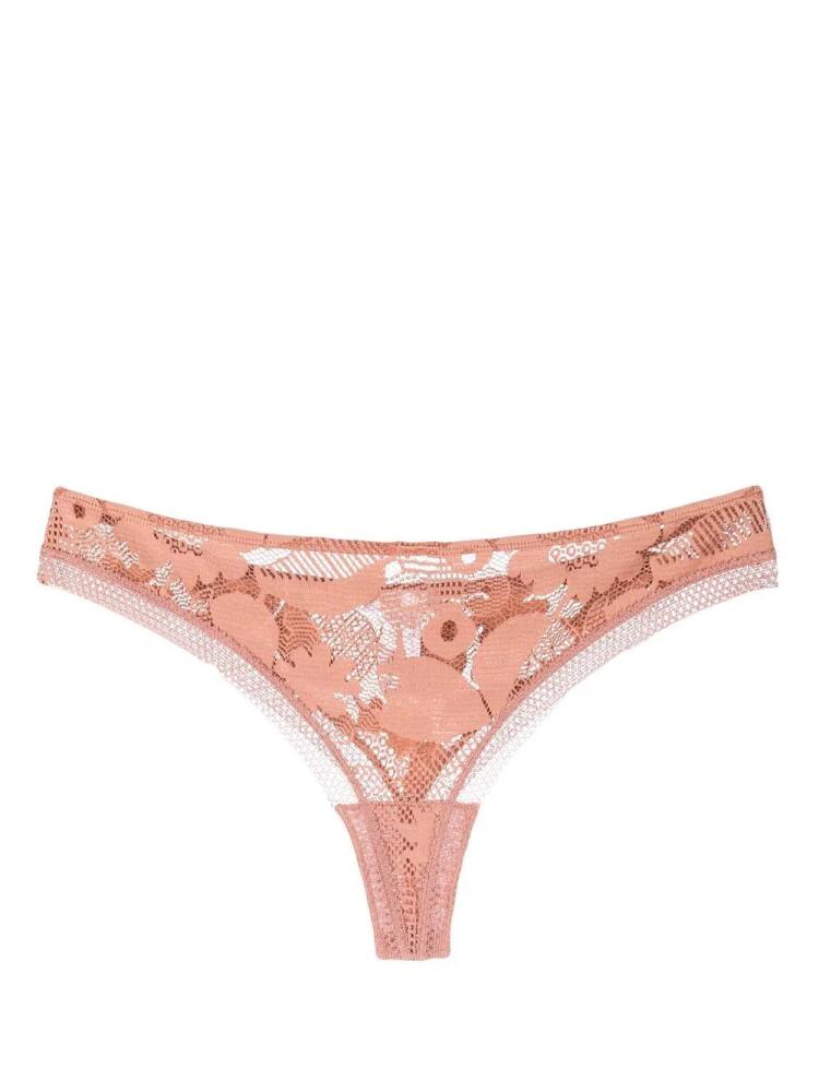 ERES Voile Tanga lace briefs - Pink Cover