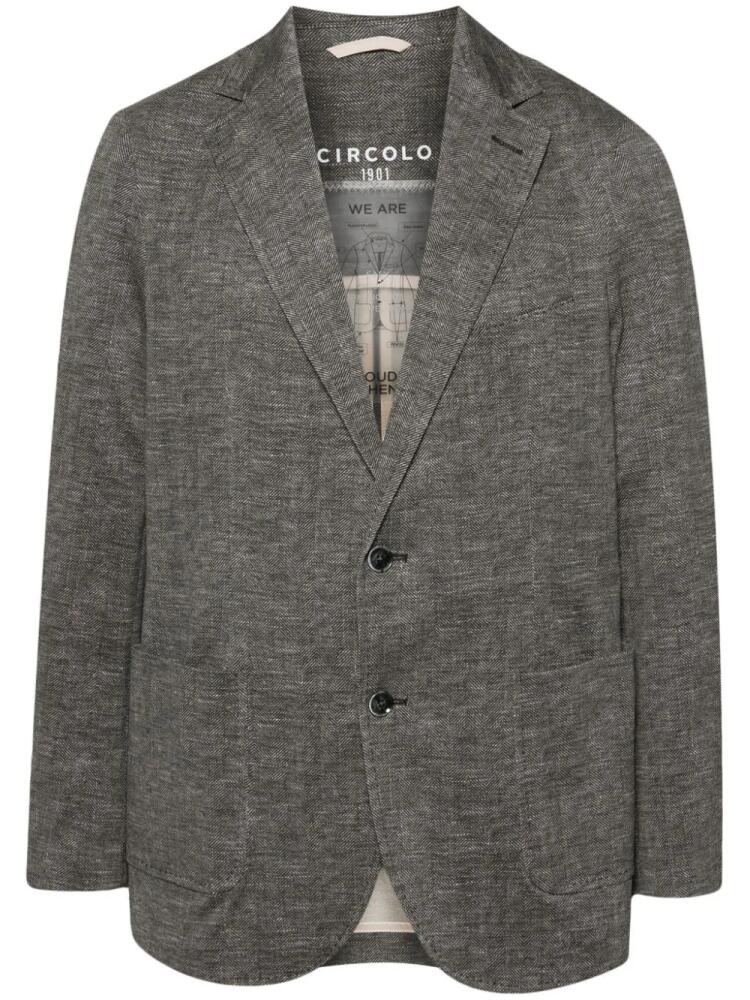 Circolo 1901 herringbone single-breasted blazer - Black Cover