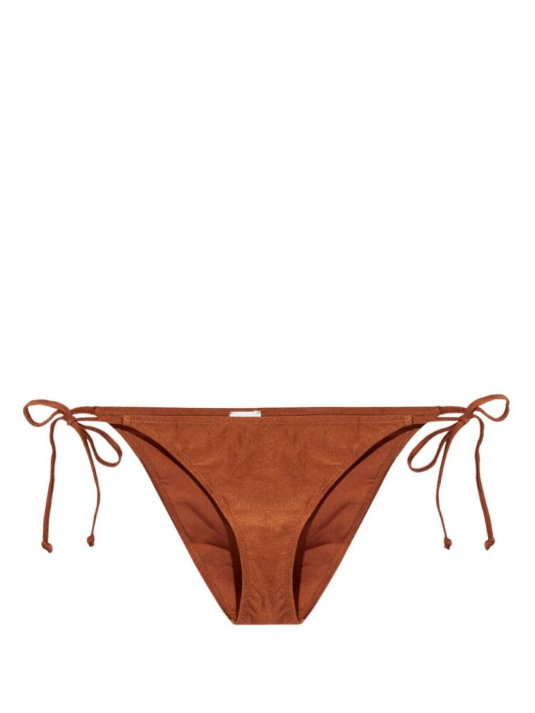 GANNI side-tie bikini bottoms - Brown Cover