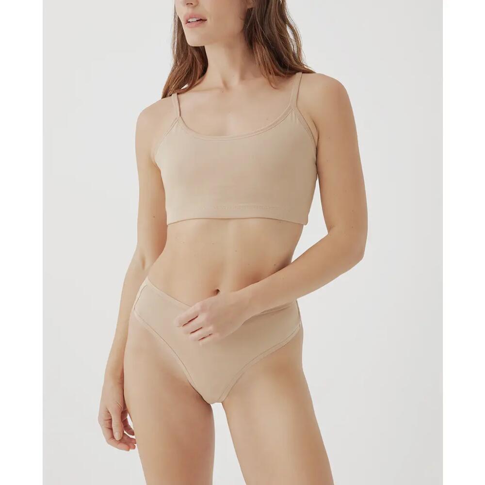 Pact Organic Cotton Everyday Strappy Scoop Bralette in Champagne Cover