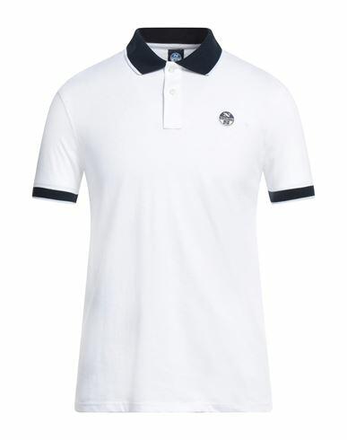 North Sails Man Polo shirt White Cotton, Elastane Cover