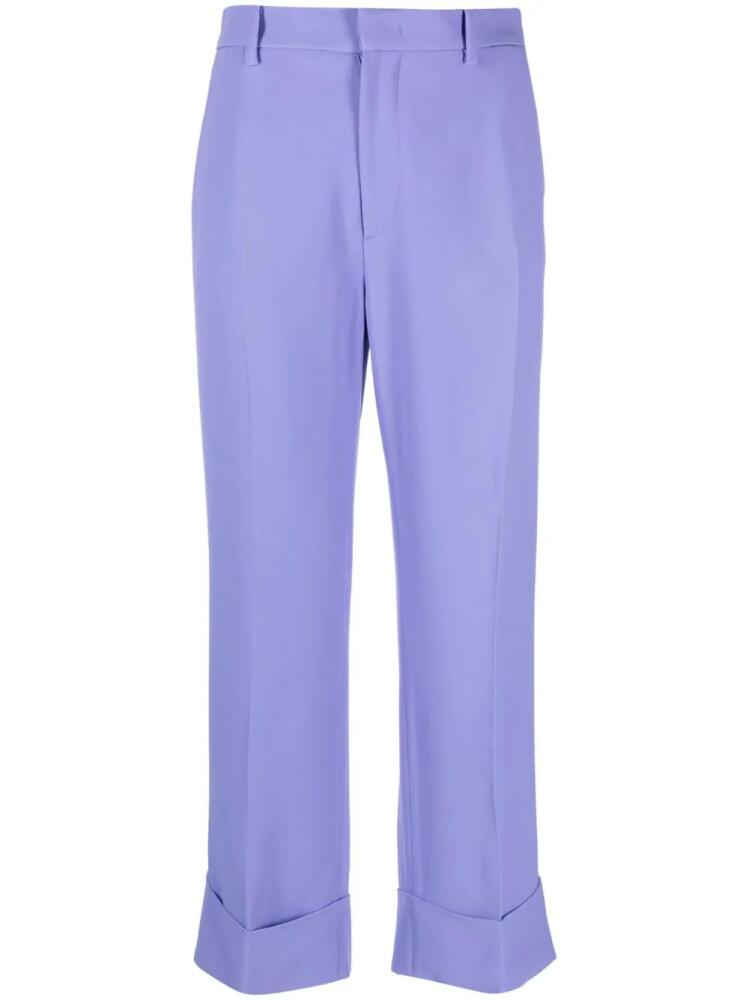 Nº21 pressed-crease cropped trousers - Purple Cover