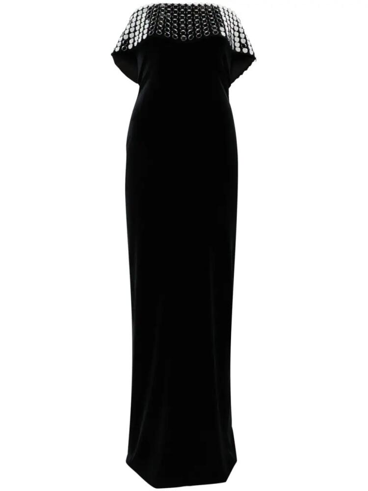 NISSA mirror-embellished velvet gown - Black Cover