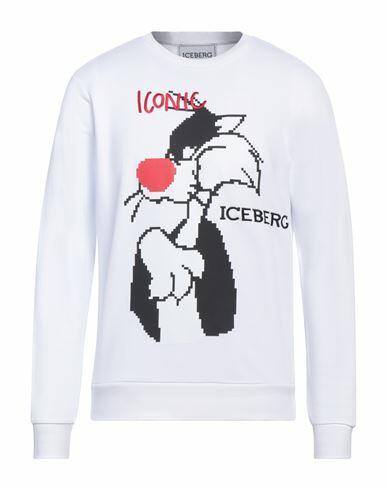 Iceberg Man Sweatshirt White Cotton, Polyester Cover