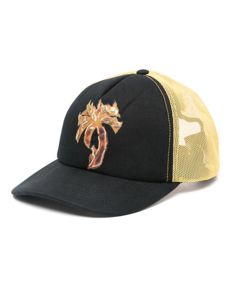 Palm Angels Burning Palm-print mesh cap - Black Cover