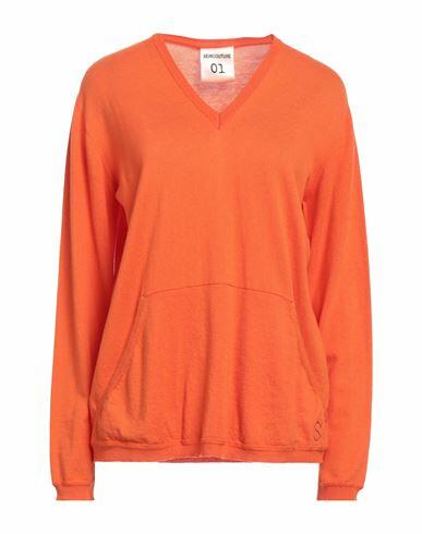 Semicouture Woman Sweater Orange Cotton, Wool Cover