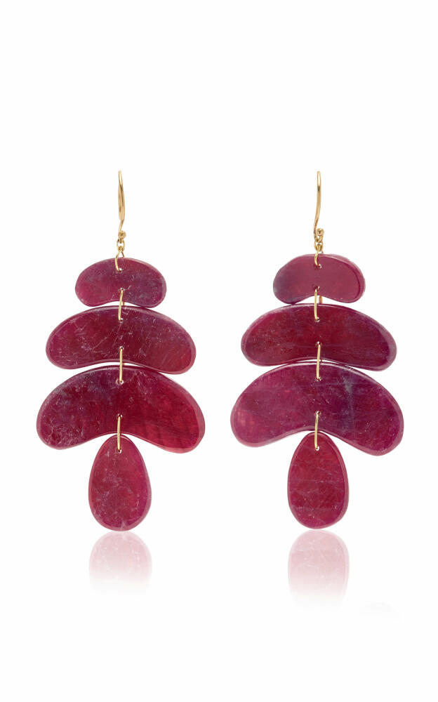 Ten Thousand Things - Small Totem 18K Yellow Gold Ruby Earrings - Red - Gifts For Her Cover