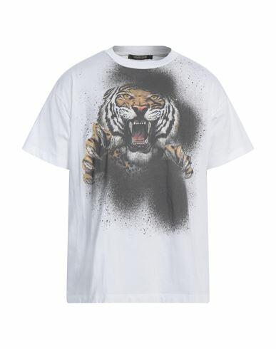 Roberto Cavalli Man T-shirt White Cotton Cover