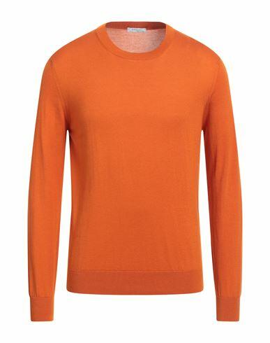 Boglioli Man Sweater Orange Cotton, Cashmere, Silk Cover