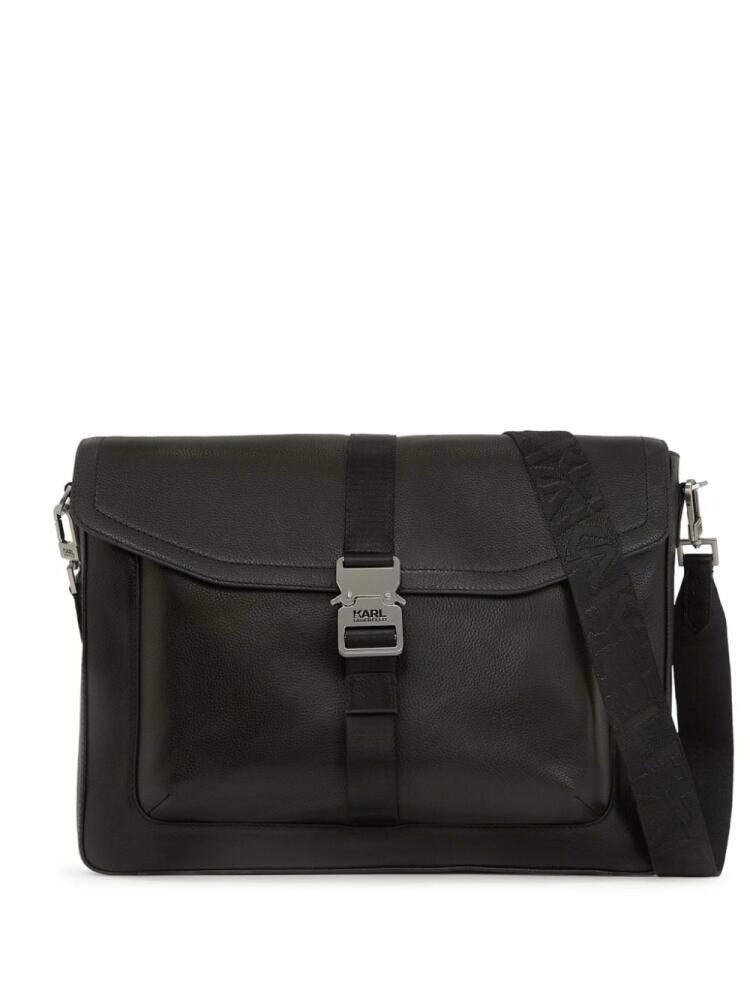 Karl Lagerfeld pebbled leather laptop bag - Black Cover