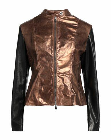 Vintage De Luxe Woman Jacket Bronze Soft Leather Cover