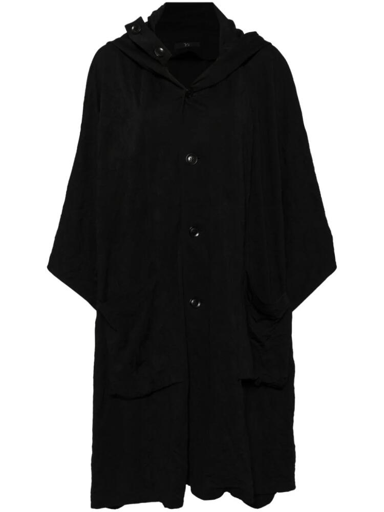 Y's hooded poncho - Black Cover