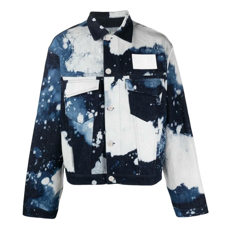 A Cold Wall Bleach Wash Logo-Print Denim Jacket Cover