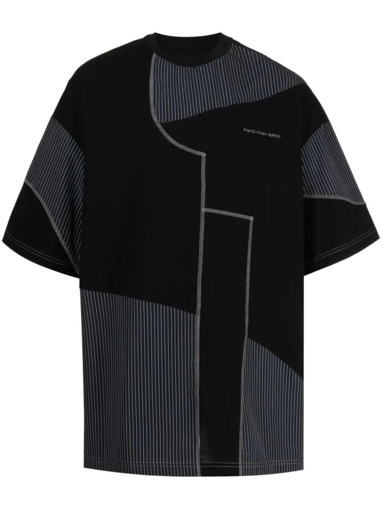 Feng Chen Wang panelled cotton T-shirt - Black Cover