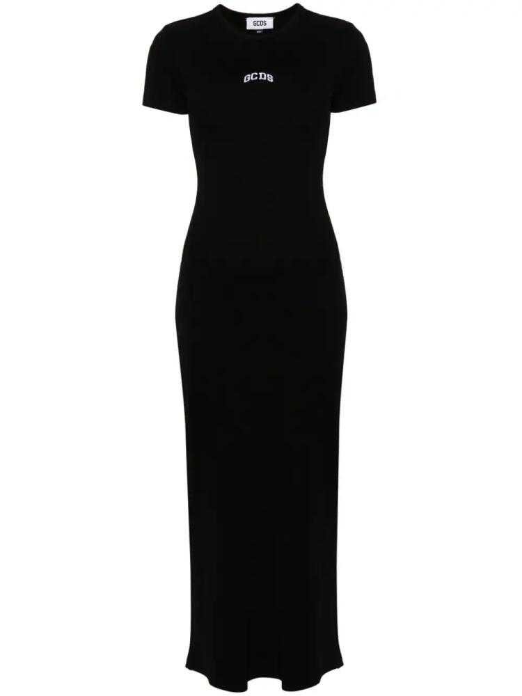 GCDS logo-embroidered maxi dress - Black Cover