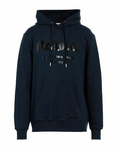 Alexander Mcqueen Man Sweatshirt Navy blue Cotton, Elastane Cover