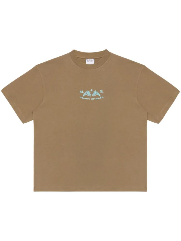 Marcelo Burlon County of Milan Vintage Logo cotton T-shirt - Brown Cover