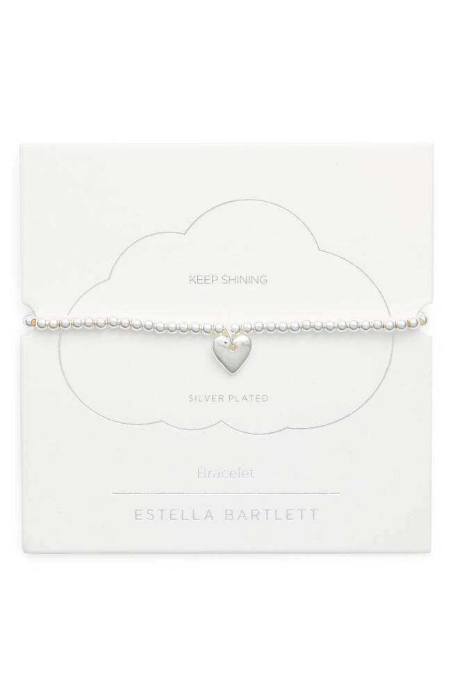 Estella Bartlett Sienna Cushion Heart Charm Bracelet in Silver Cover