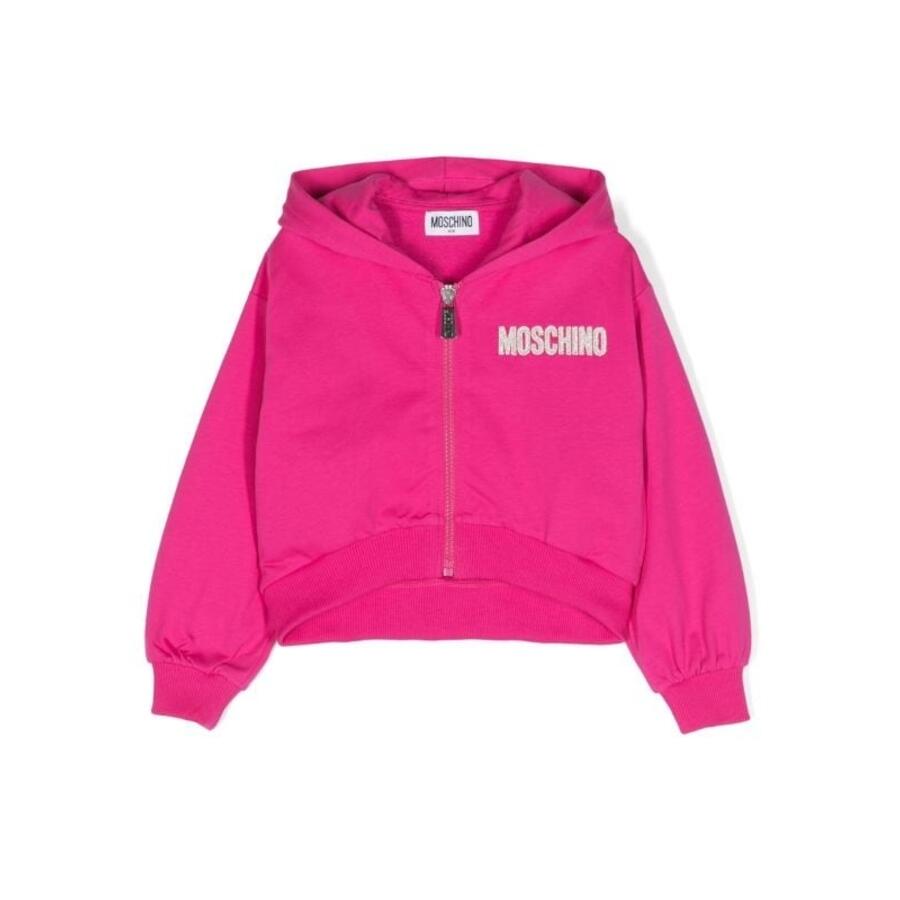 Moschino Logo-Embroidered Zip-Up Hoodie Cover