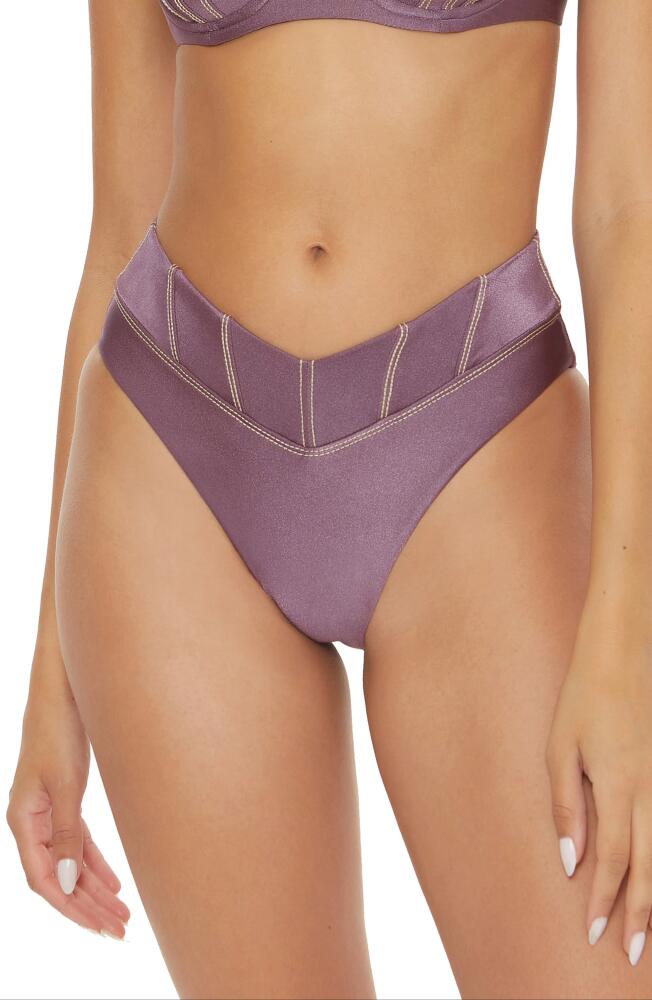 Becca Color Sheen High Leg Bikini Bottoms in Fig Cover