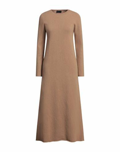 Roberto Collina Woman Midi dress Camel Merino Wool, Cashmere Cover