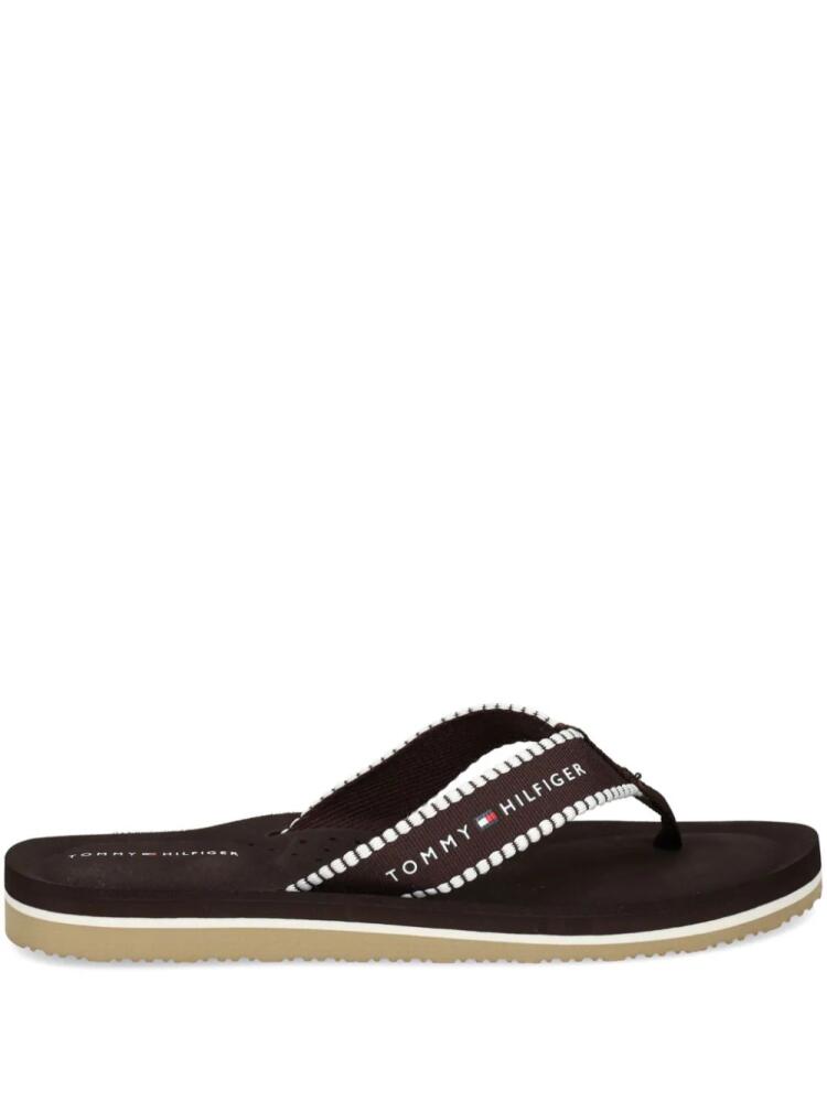 Tommy Hilfiger Webbing logo-print flip-flops - Brown Cover