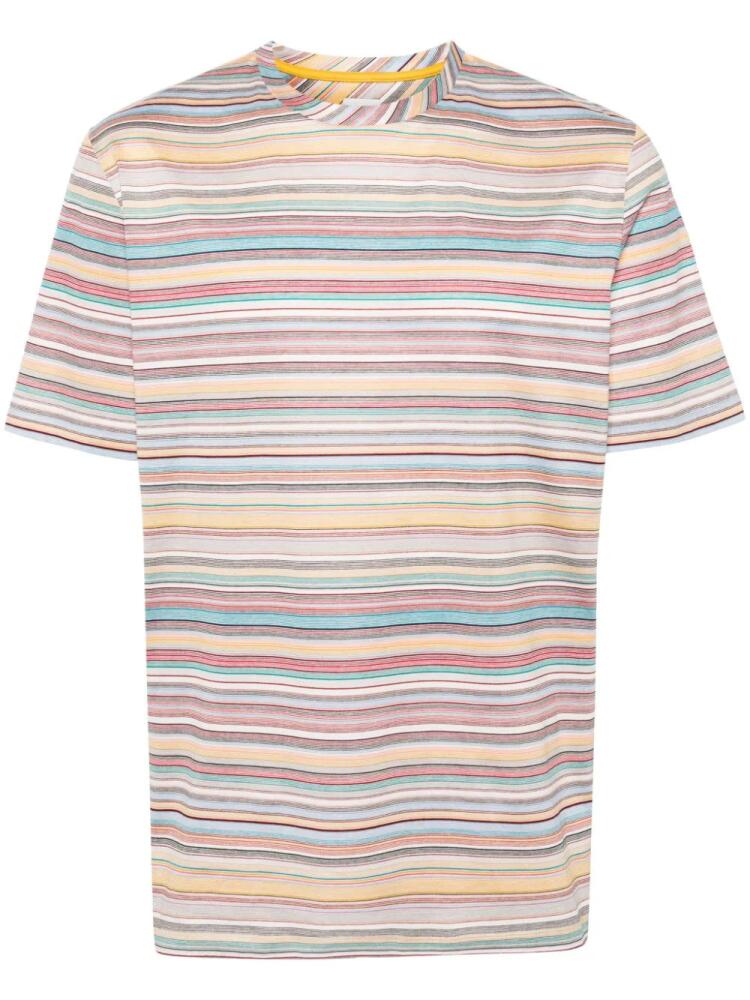 Paul Smith rainbow stripe-pattern cotton T-shirt - Yellow Cover