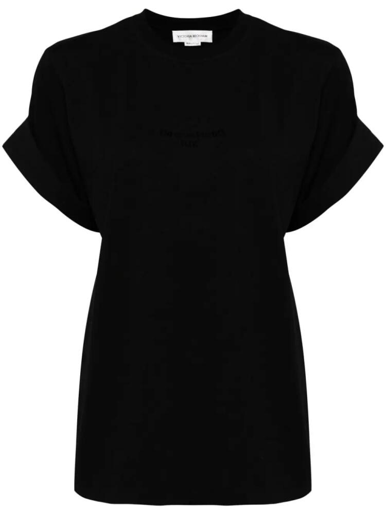 Victoria Beckham slogan-print cotton T-shirt - Blue Cover